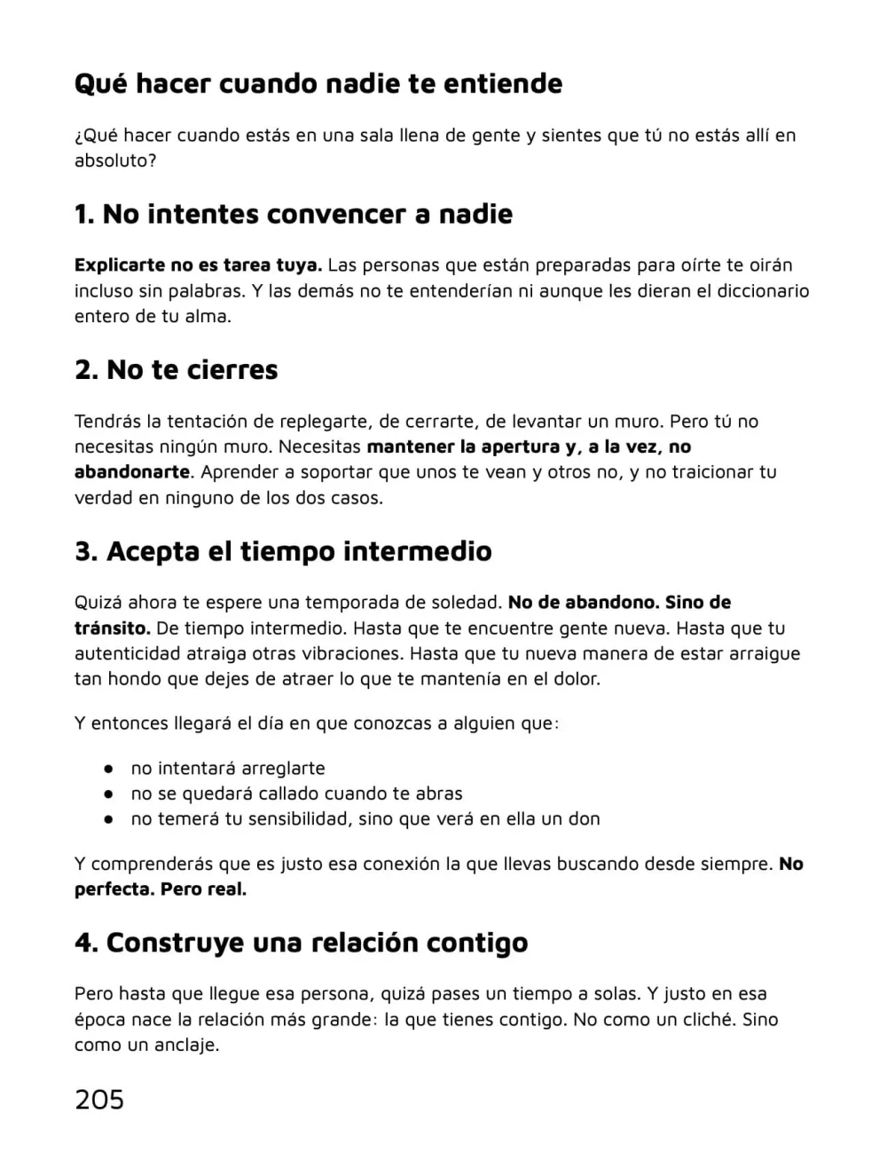 Suelta lo que te destruye — «Qué hacer cuando nadie te entiende», página 205